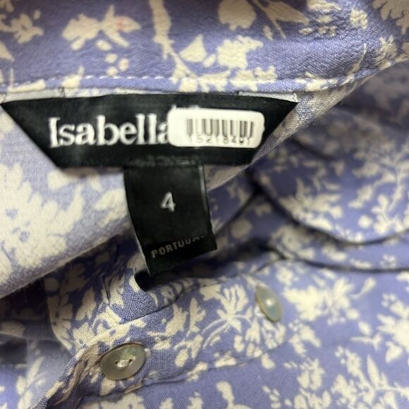 Isabella Oliver Maternity purple and white floral babydoll top size 4 - Picture 6 of 8